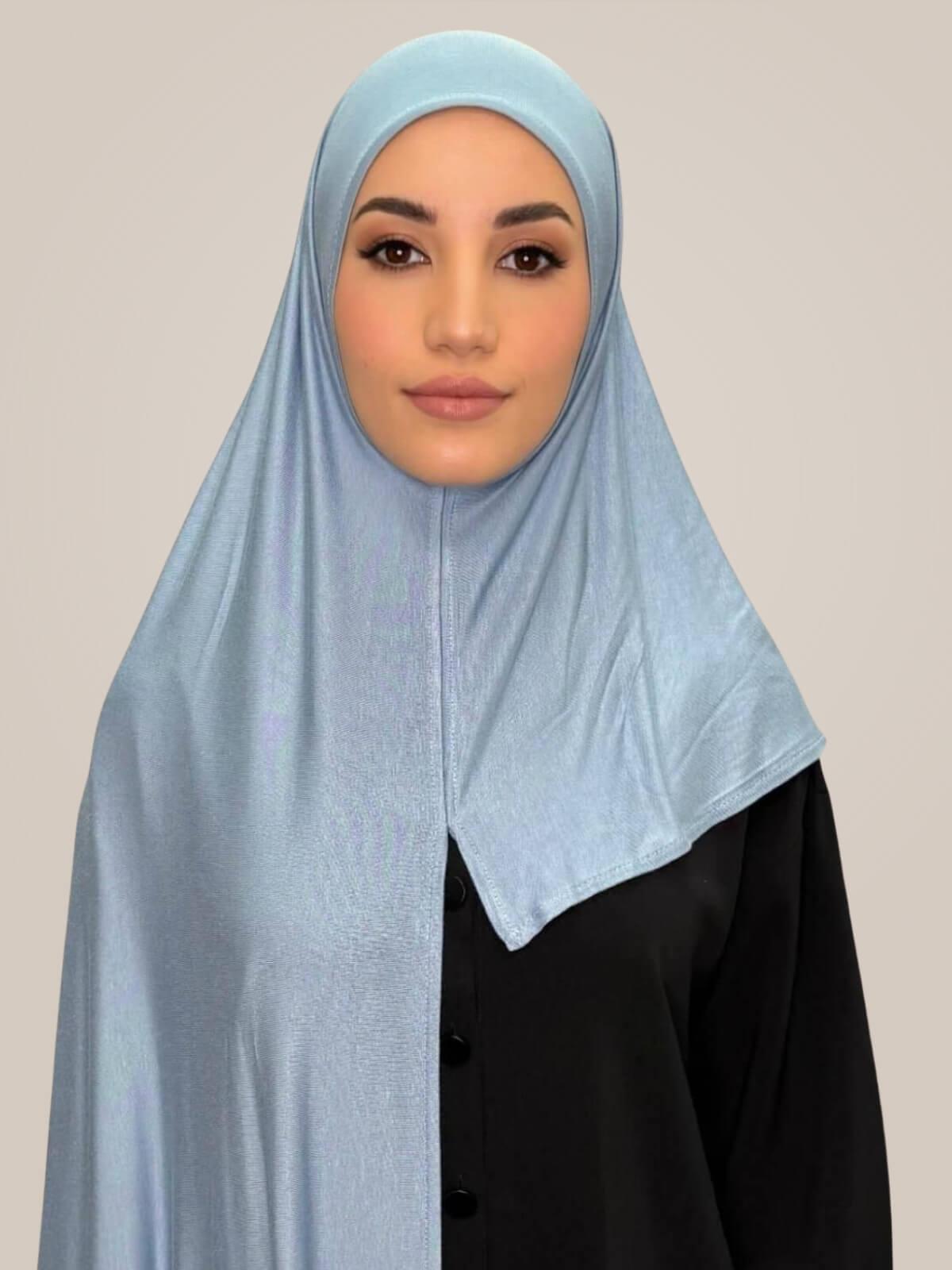 Pre-Sewn Jersey Hijab-Dusty Blue
