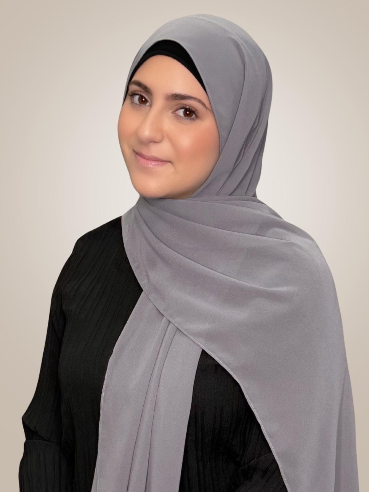 Modish Girl Luxury Chiffon Hijab-Fossil Grey
