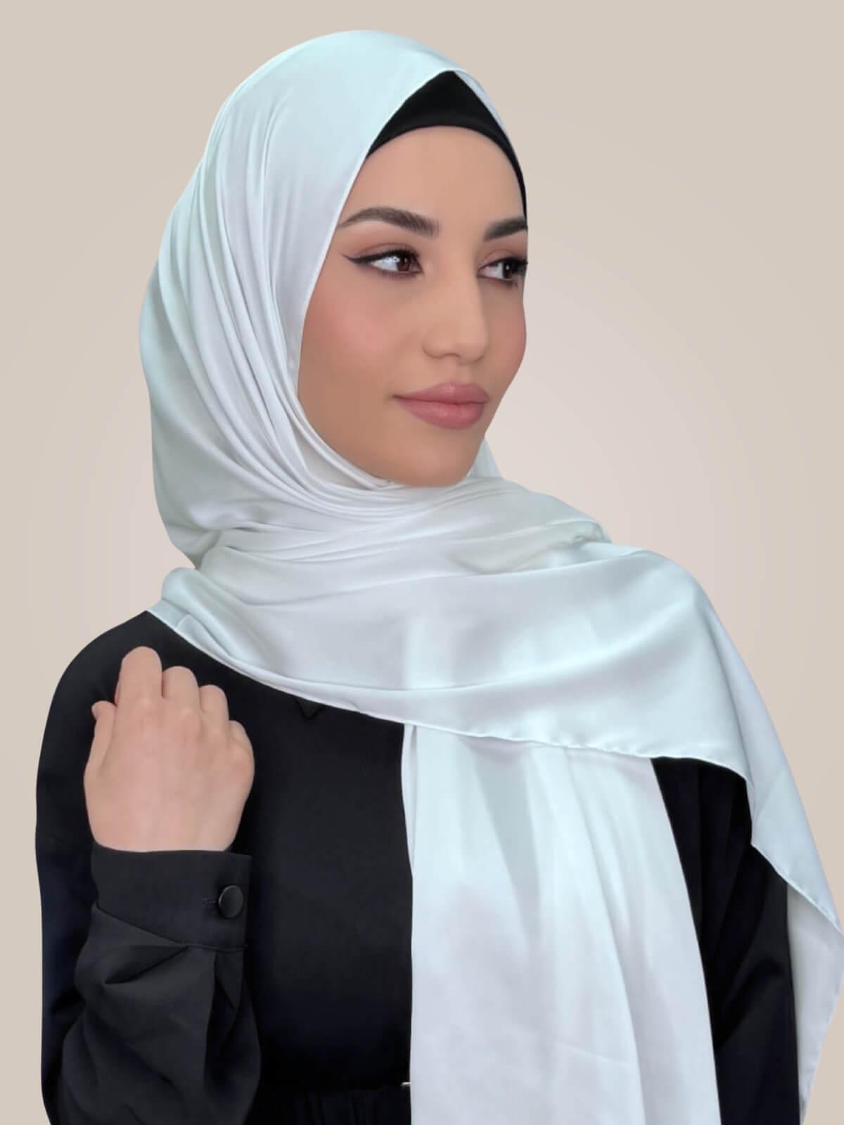Premium Satin Hijab-Snow