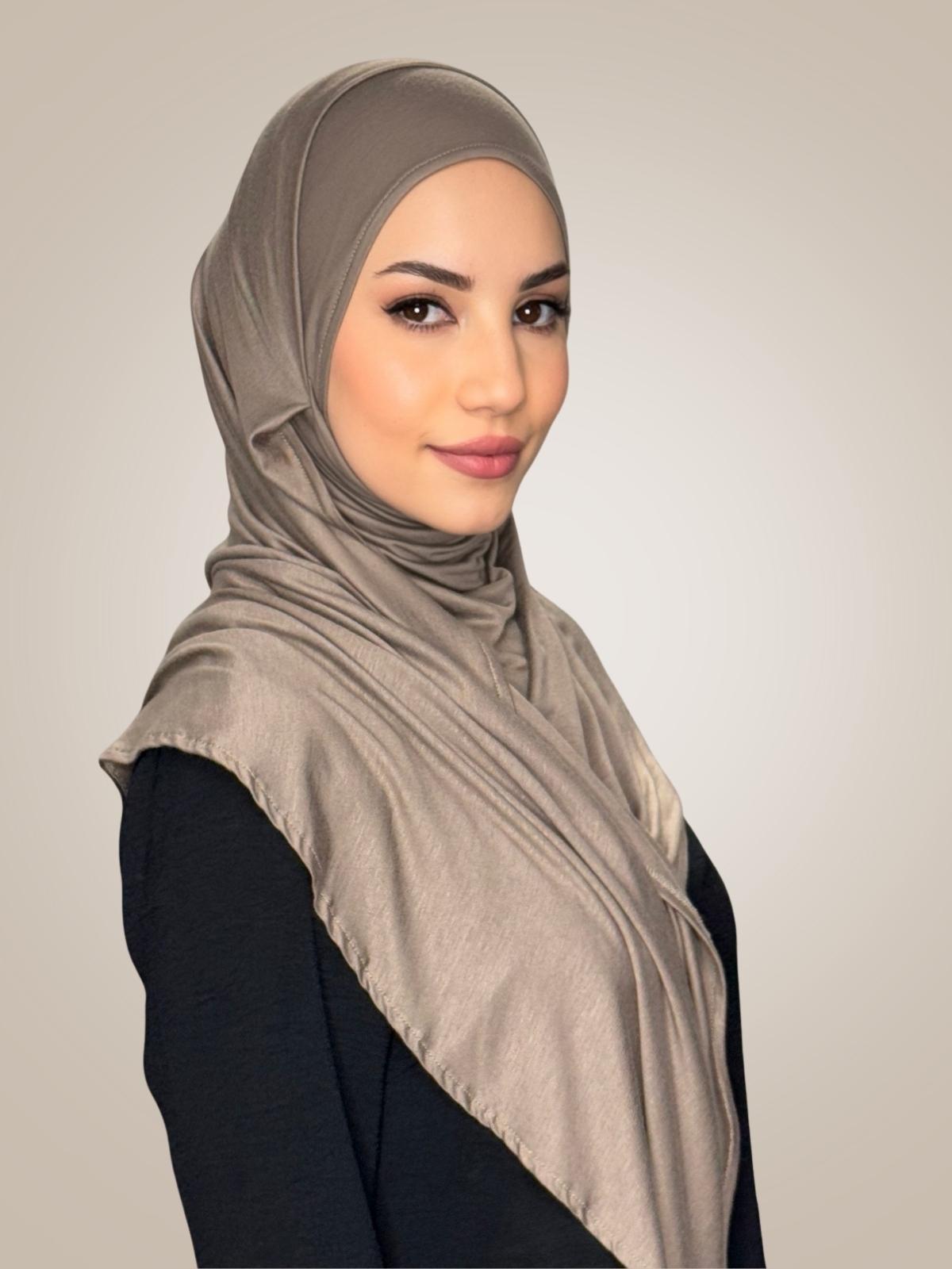 Pre-Sewn Jersey Hijab-Sandstone