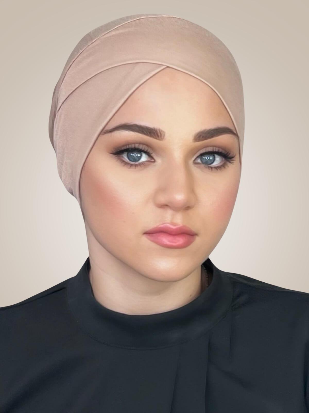 Premium Jersey Cross Front Underscarf -Warm Taupe