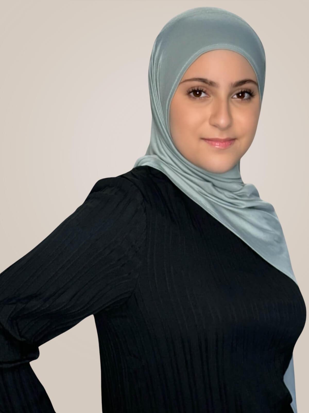 Modish Girl Pre-Sewn Jersey Hijab-Stone Green
