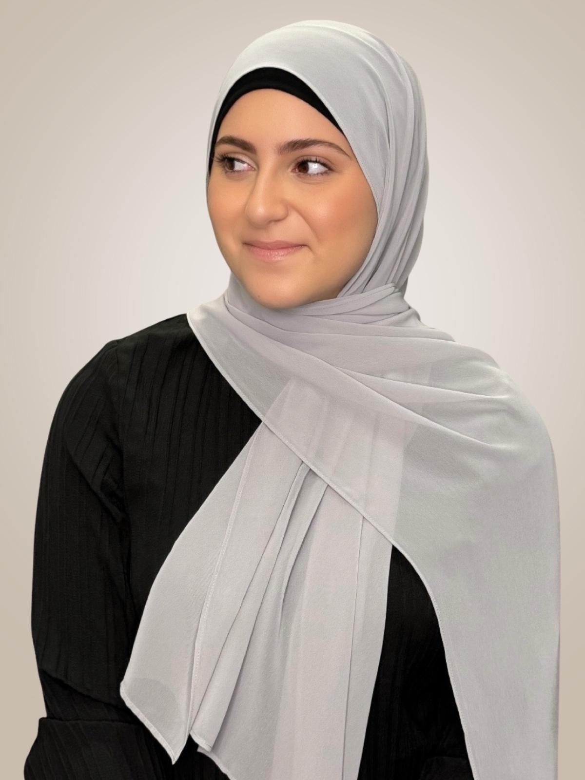 Modish Girl Luxury Chiffon Hijab-Chic Grey