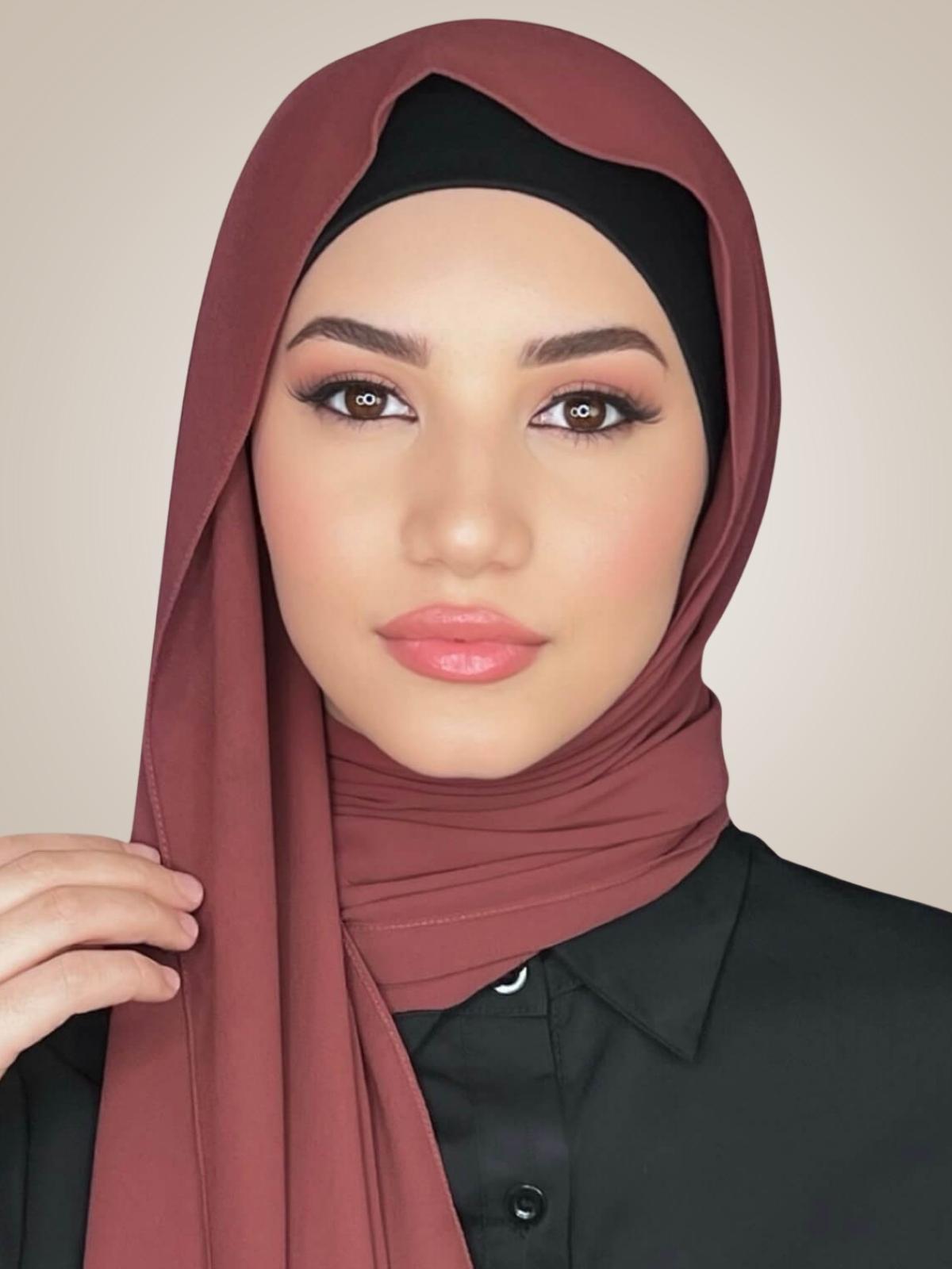 Classic Chiffon Hijab-Auburn Red