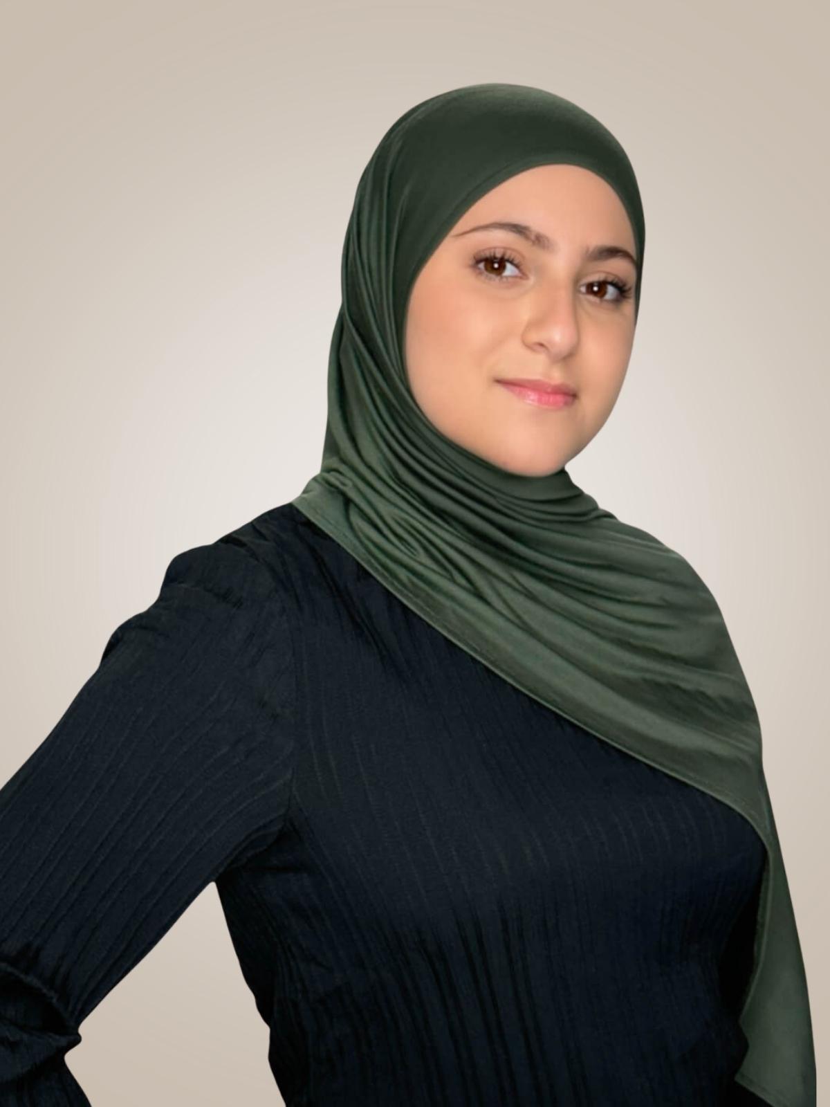 Modish Girl Pre-Sewn Jersey Hijab-Army Green