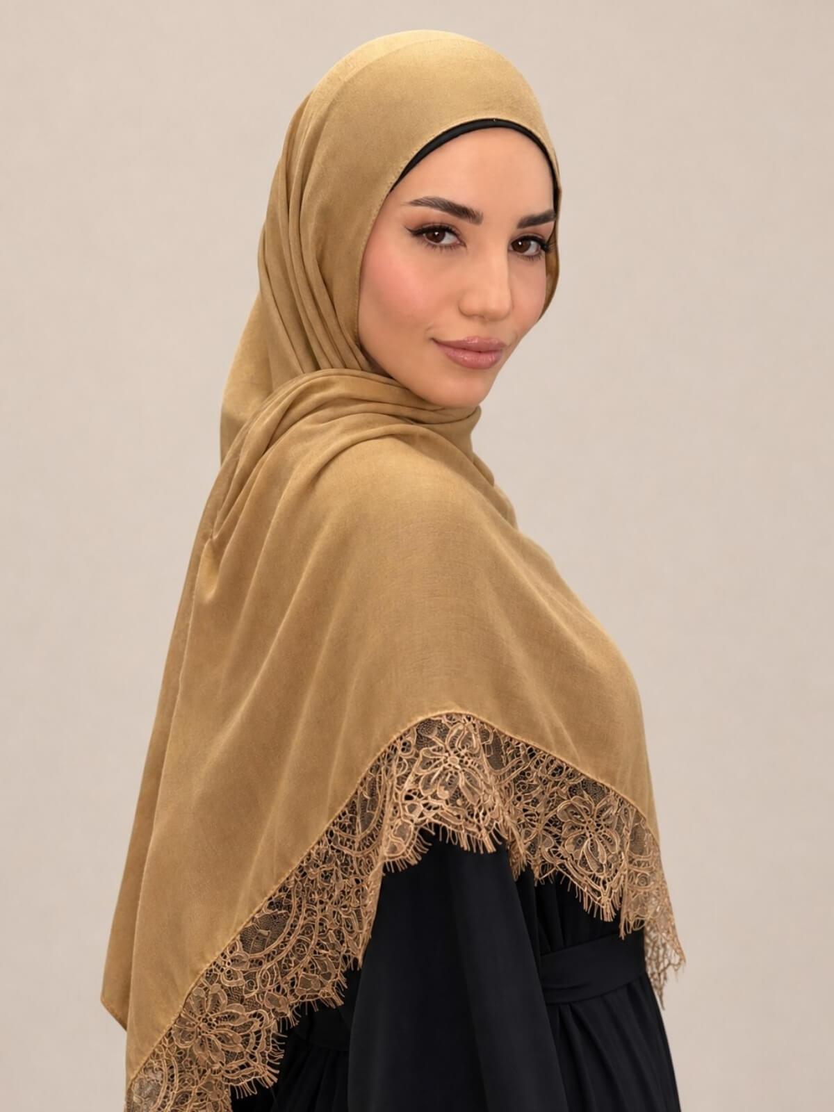 Lace Cotton Modal Hijab-Golden Hour