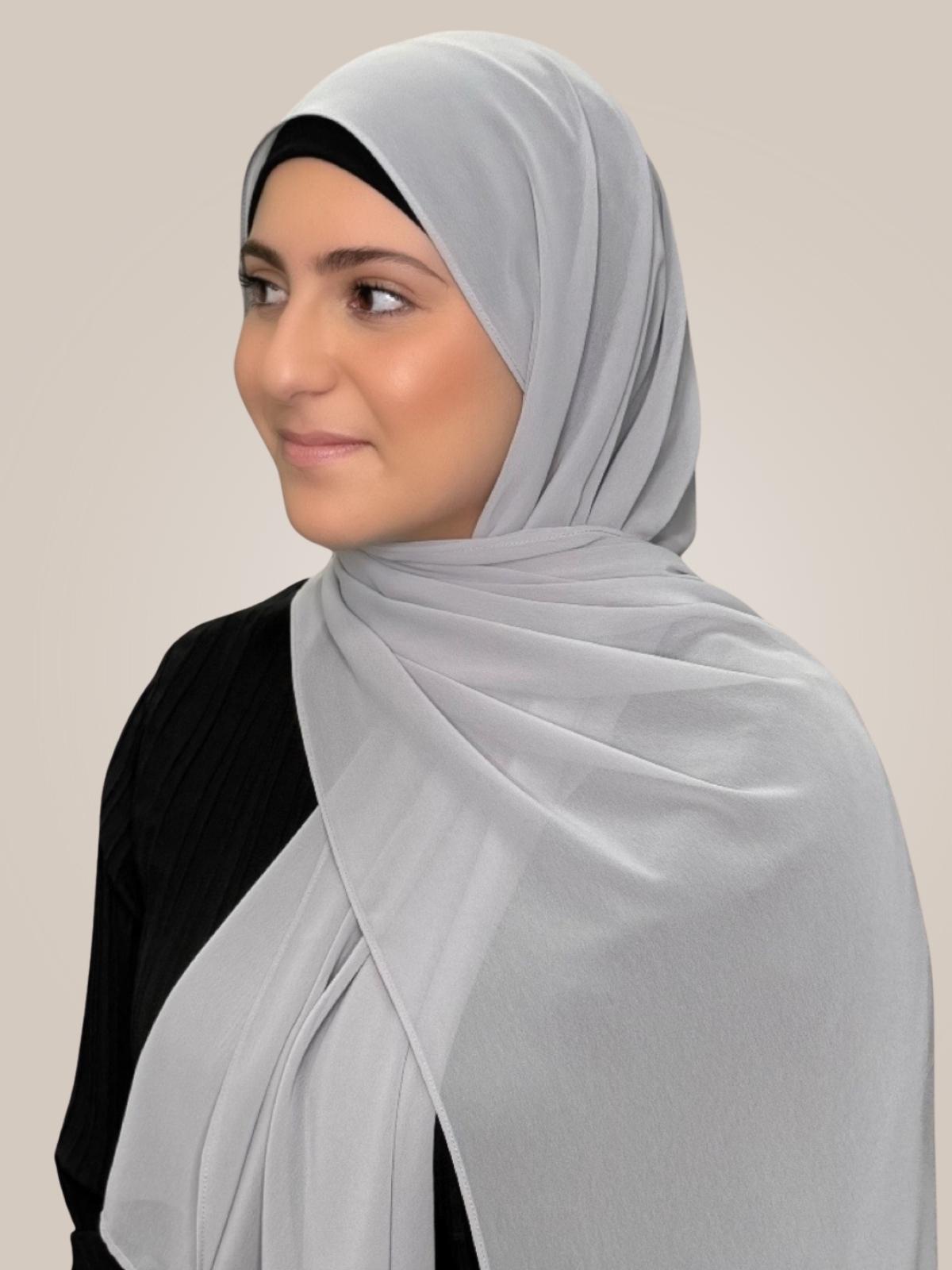 Modish Girl Luxury Chiffon Hijab-Chic Grey