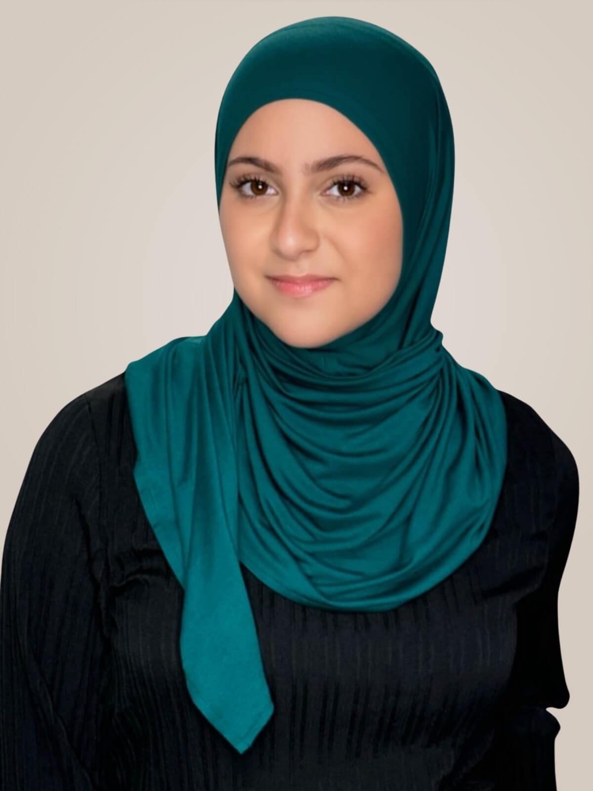 Modish Girl Pre-Sewn Jersey Hijab-Pine Green