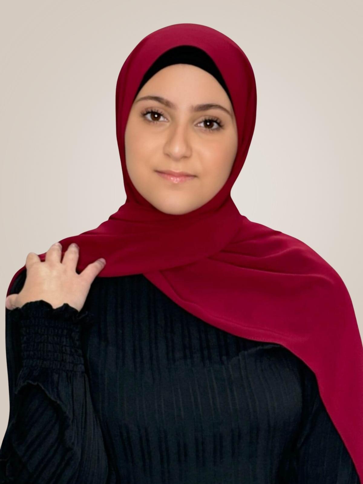 Modish Girl Luxury Chiffon Hijab-Berry Red