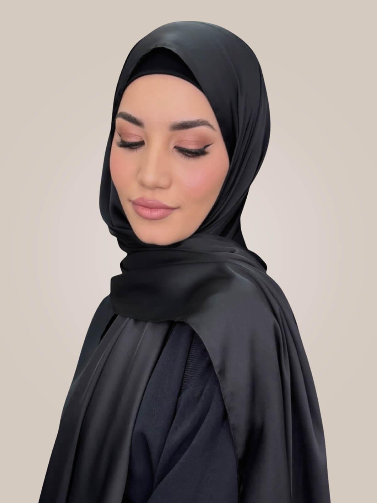 Premium Satin Hijab-Coal