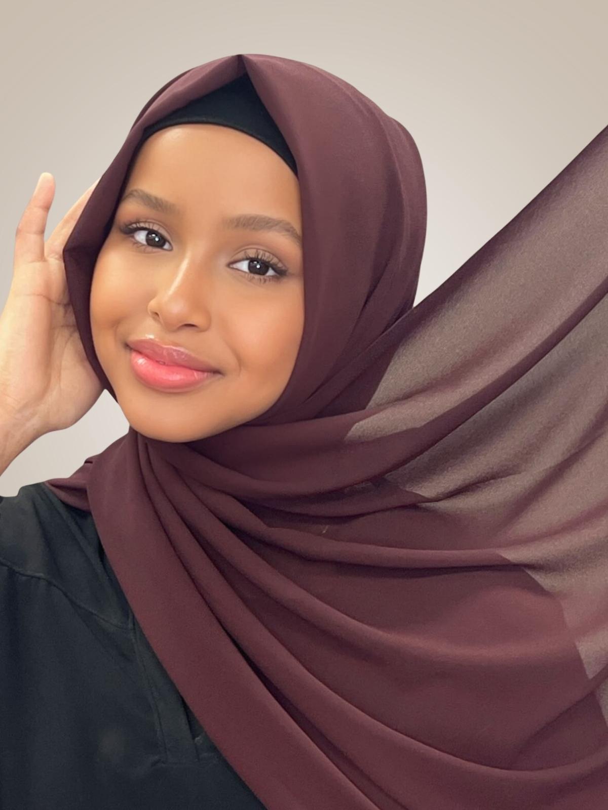 Classic Chiffon Hijab-Raisin