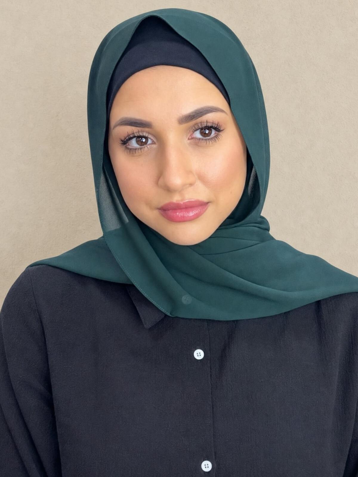 Classic Chiffon Hijab-Dark Green