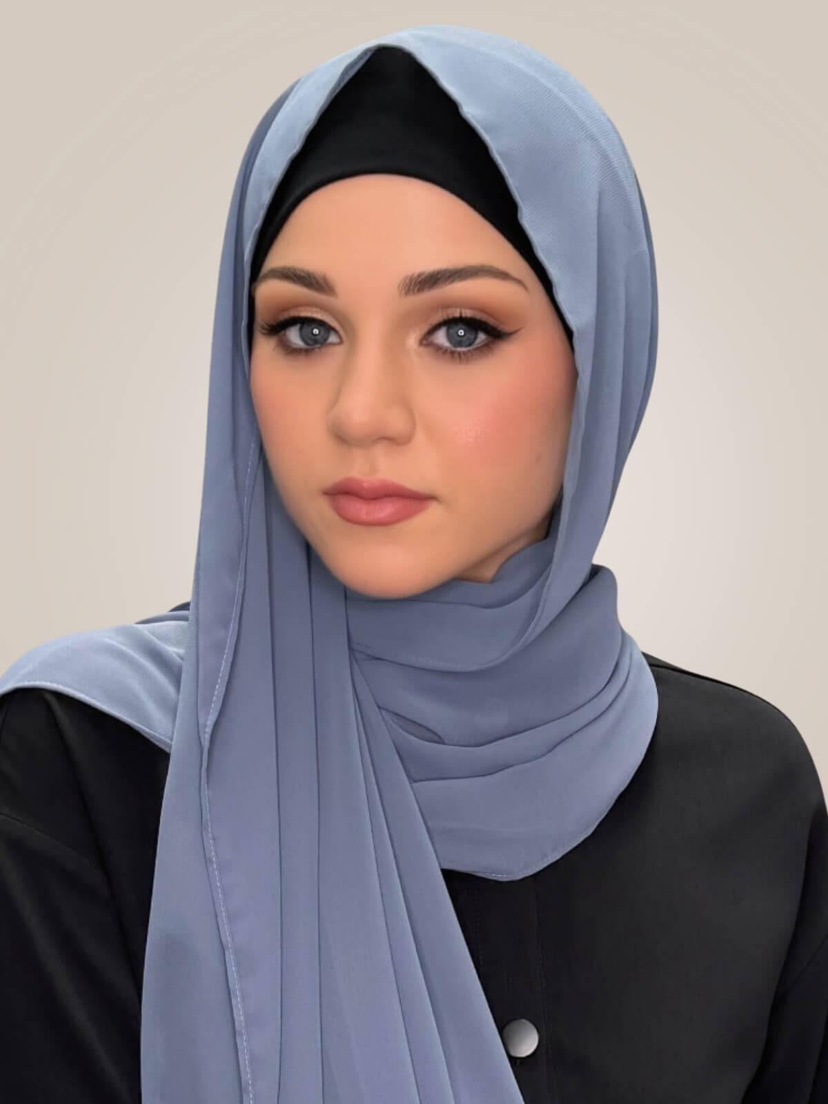 Luxury Chiffon Hijab-Dusty Blue