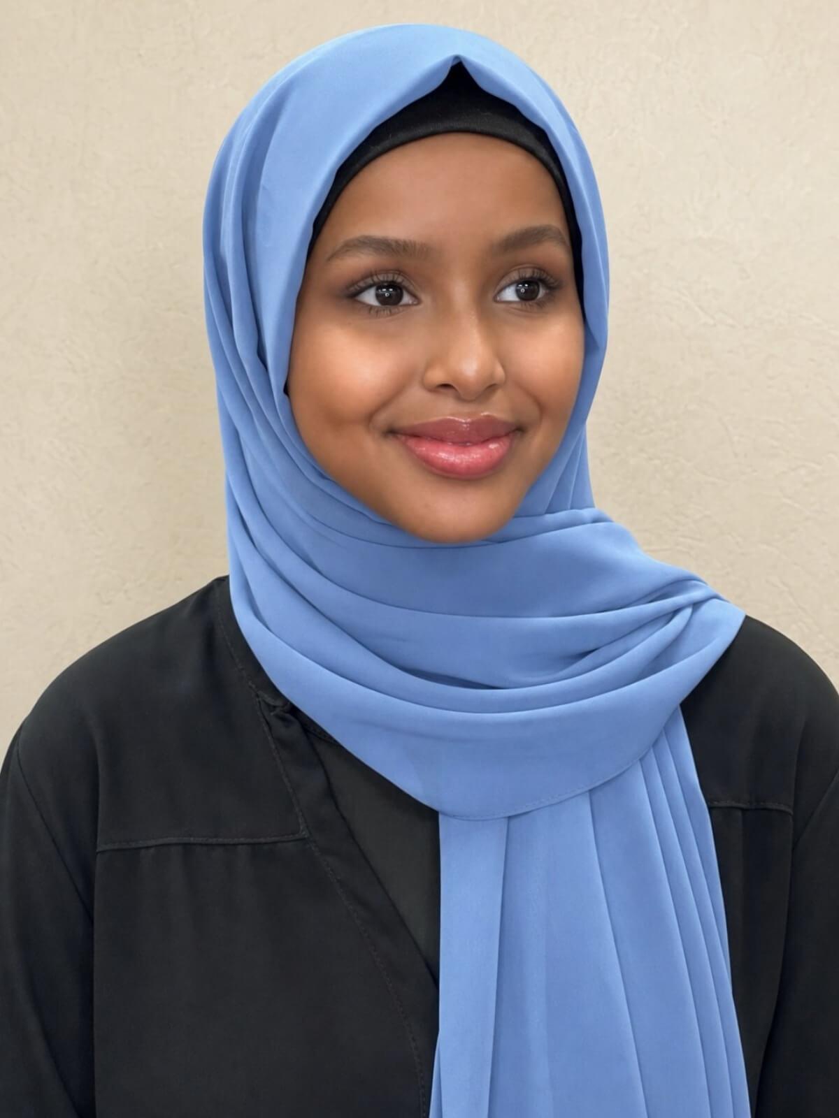 Luxury Chiffon Hijab-Blue Grey