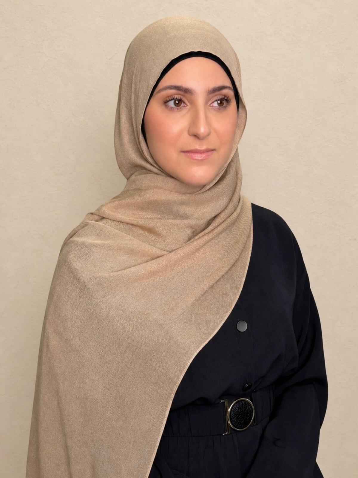Modish Girl Cotton Modal Hijab-Tan