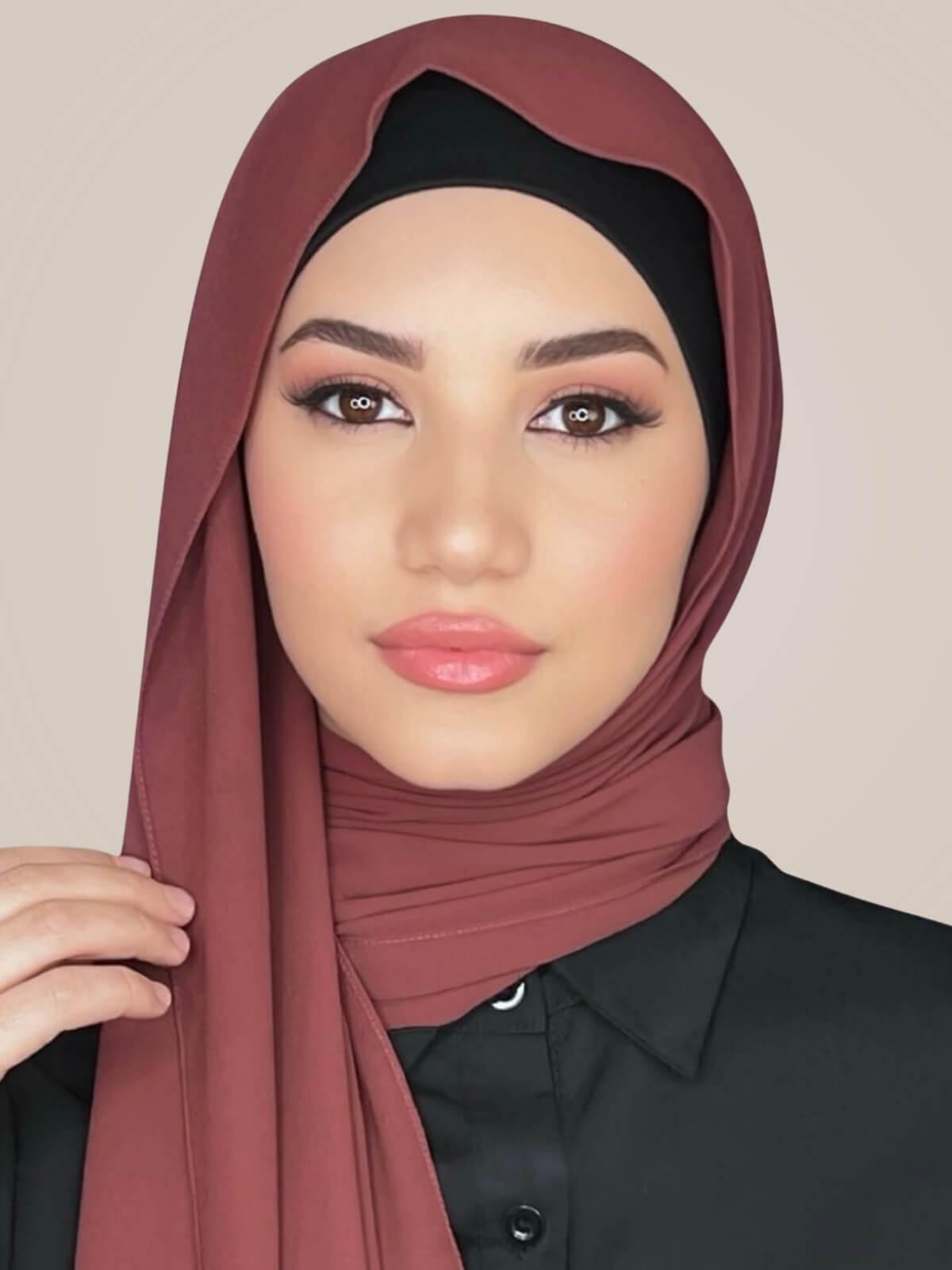 Classic Chiffon Hijab-Auburn Red
