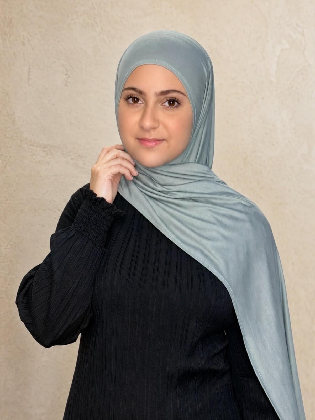 Modish Girl Pre-Sewn Jersey Hijab-Stone Green