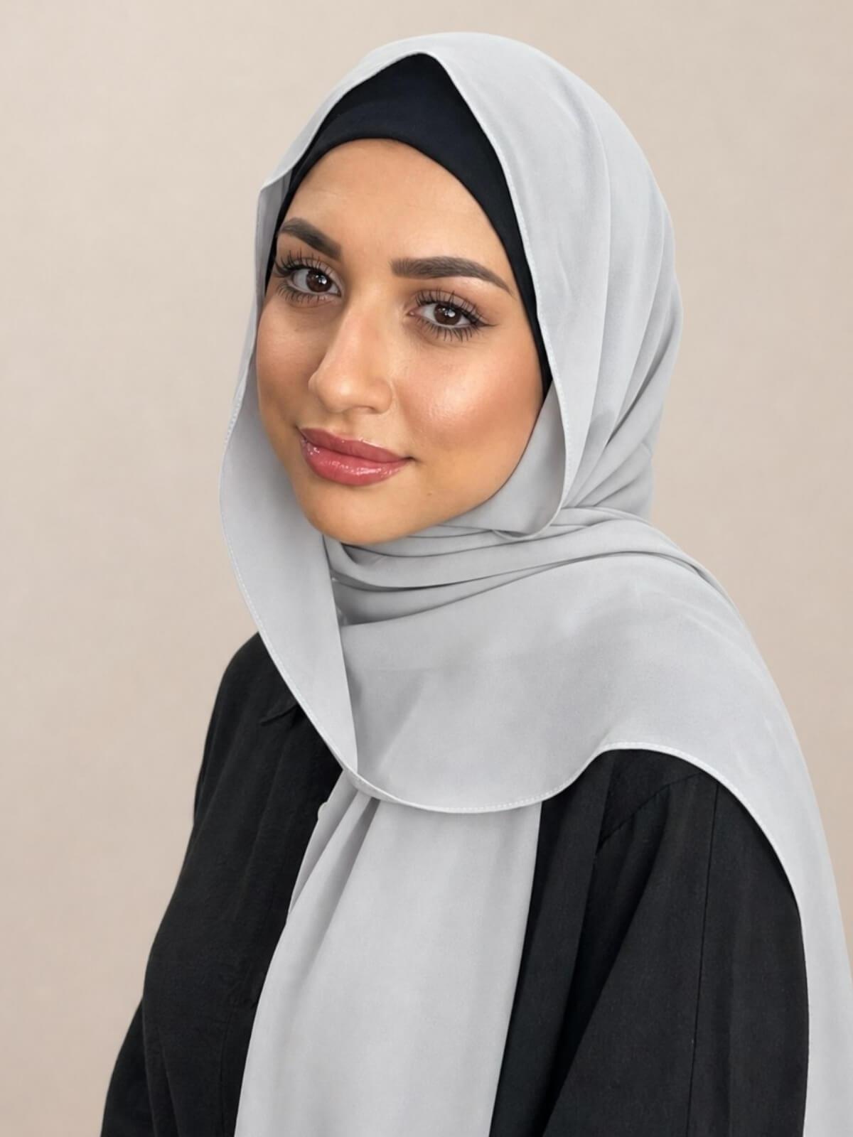 Classic Chiffon Hijab-Pearl Grey