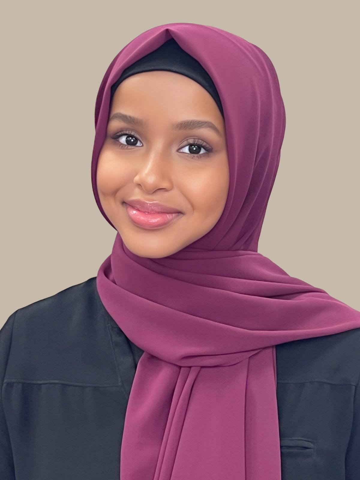 Luxury Chiffon Hijab-Wine