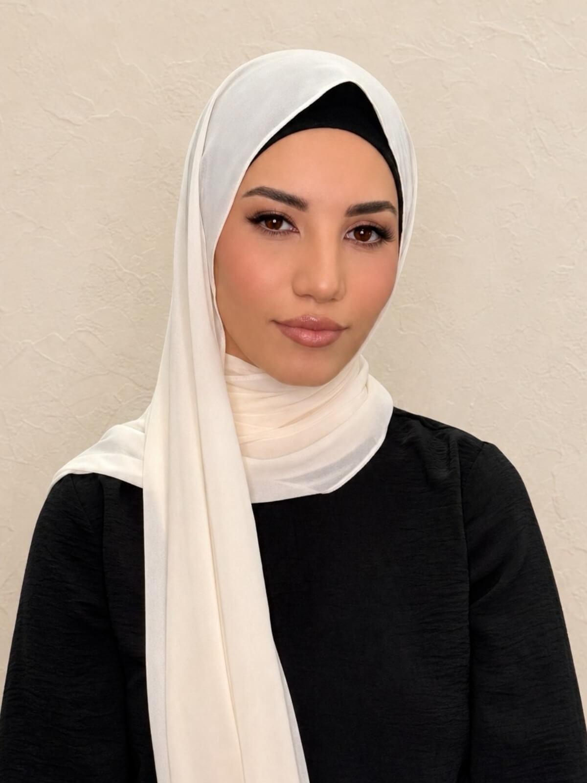 Luxury Chiffon Hijab-Buttermilk