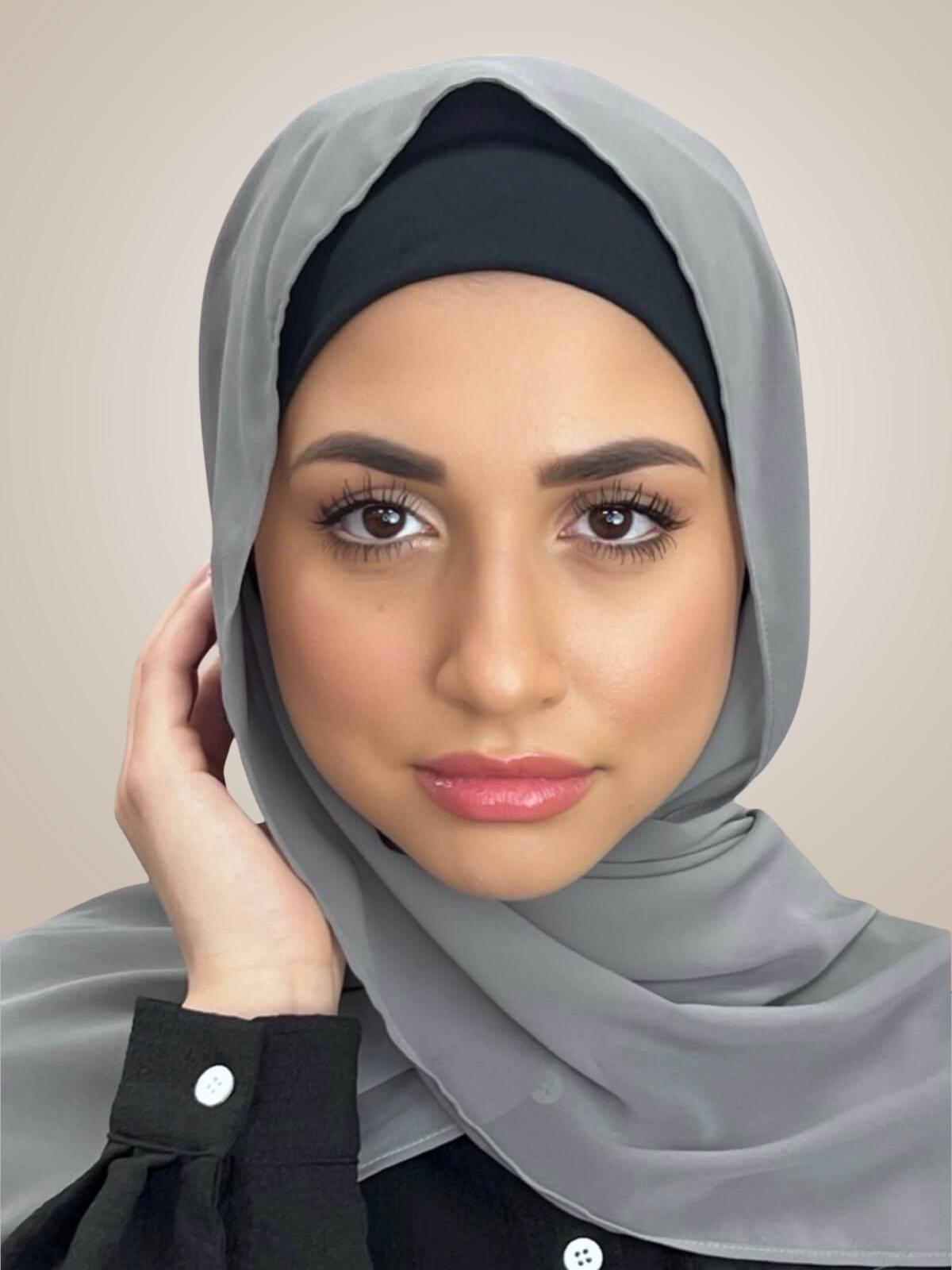 Luxury Chiffon Hijab-Frost Grey