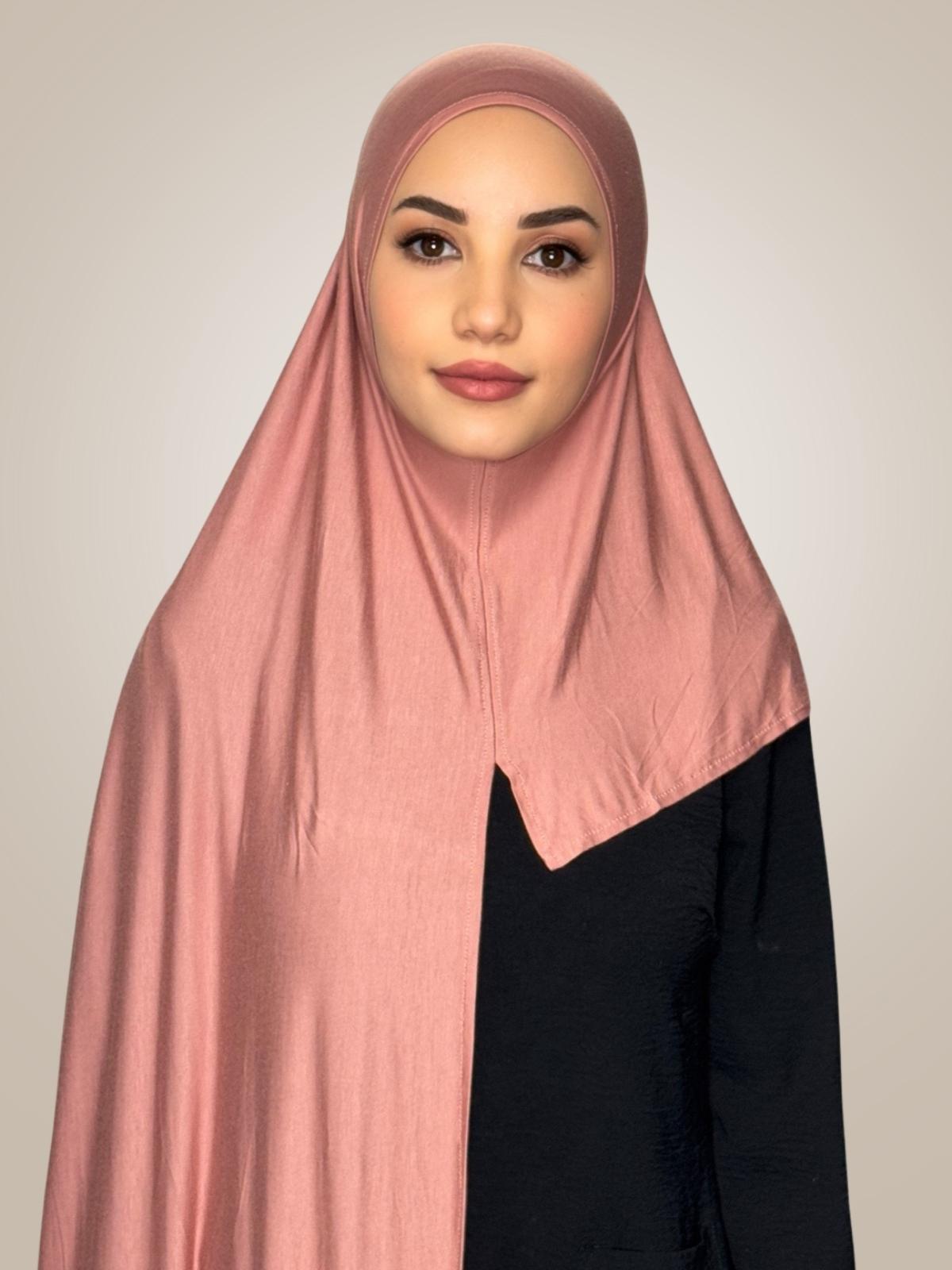 Pre-Sewn Jersey Hijab-Wood Rose