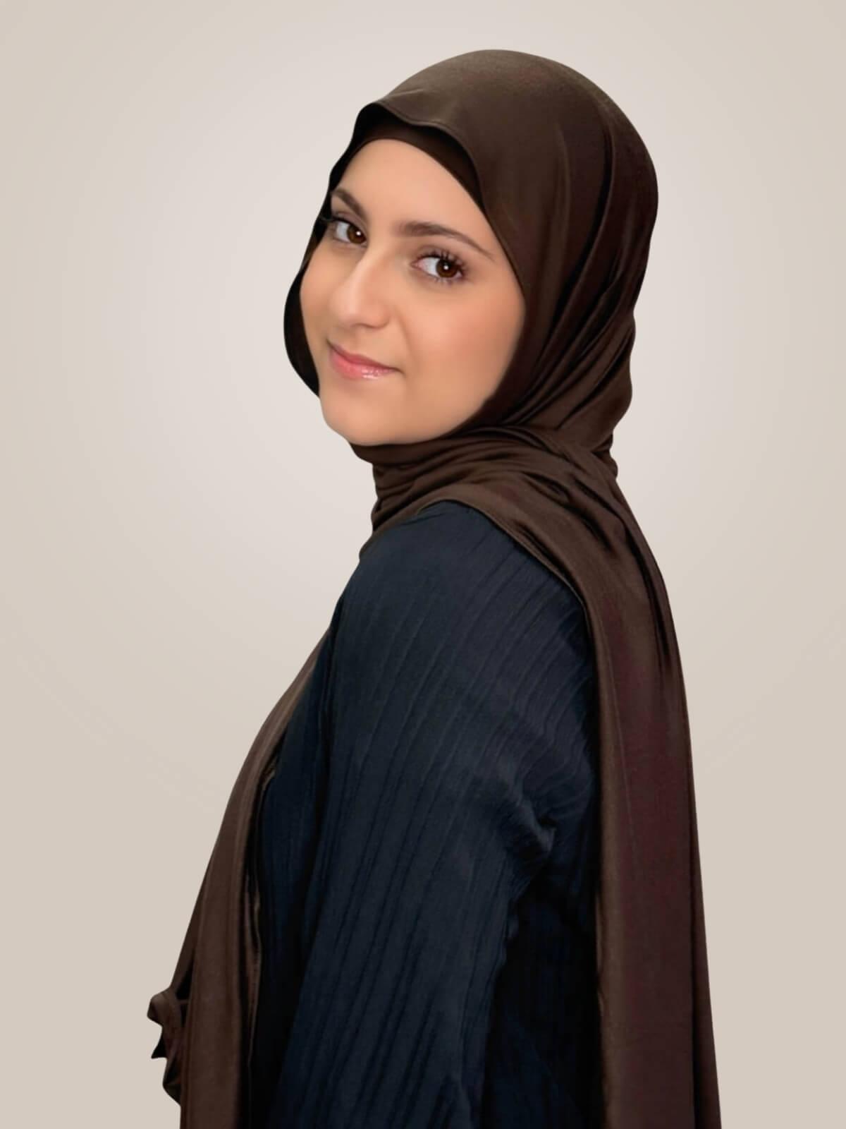 Modish Girl Premium Jersey Hijab-Chocolate Brown