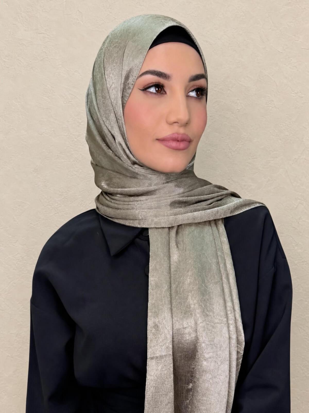 Classic Satin Hijab-Khaki