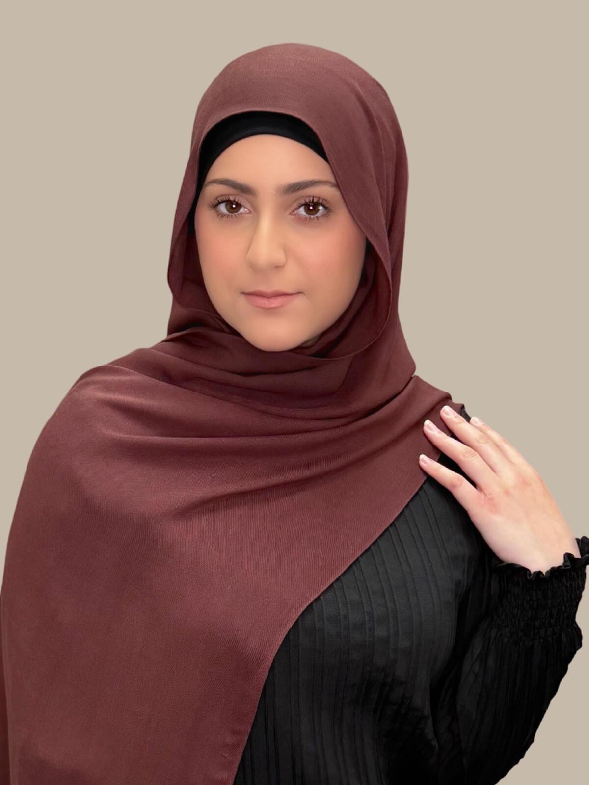 Modish Girl Cotton Hijab-Raisin Brown