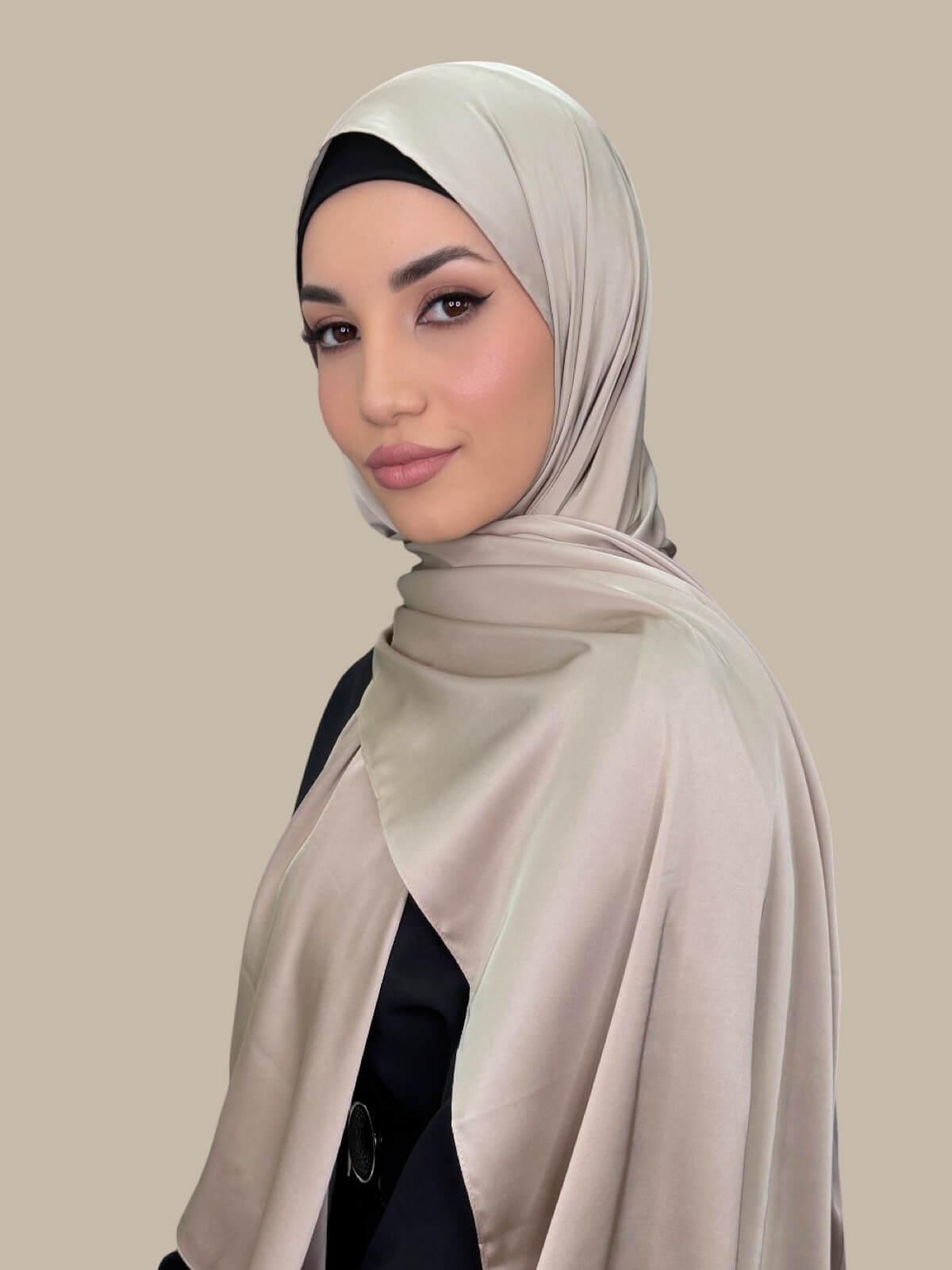 Premium Satin Hijab-Toasted Sand