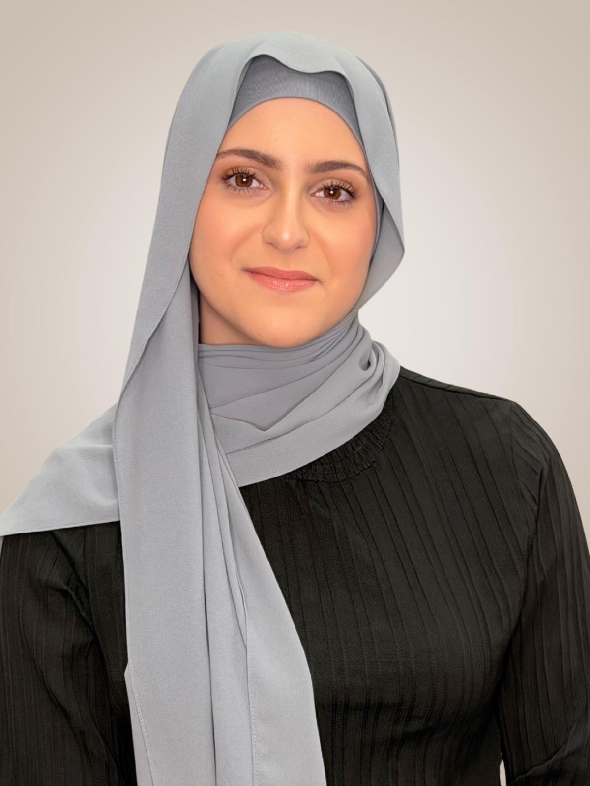 Modish Girl Matching Chiffon Hijab Set-Slate Grey