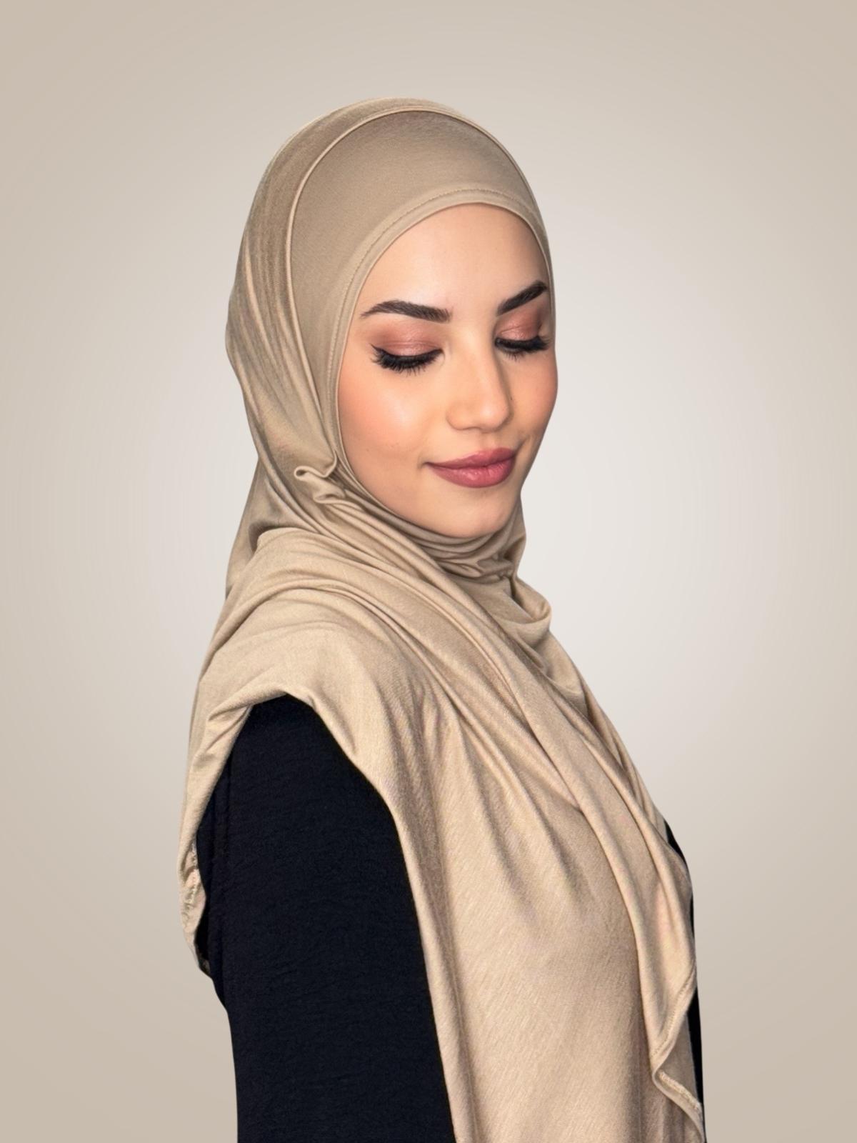 Pre-Sewn Jersey Hijab-Oak