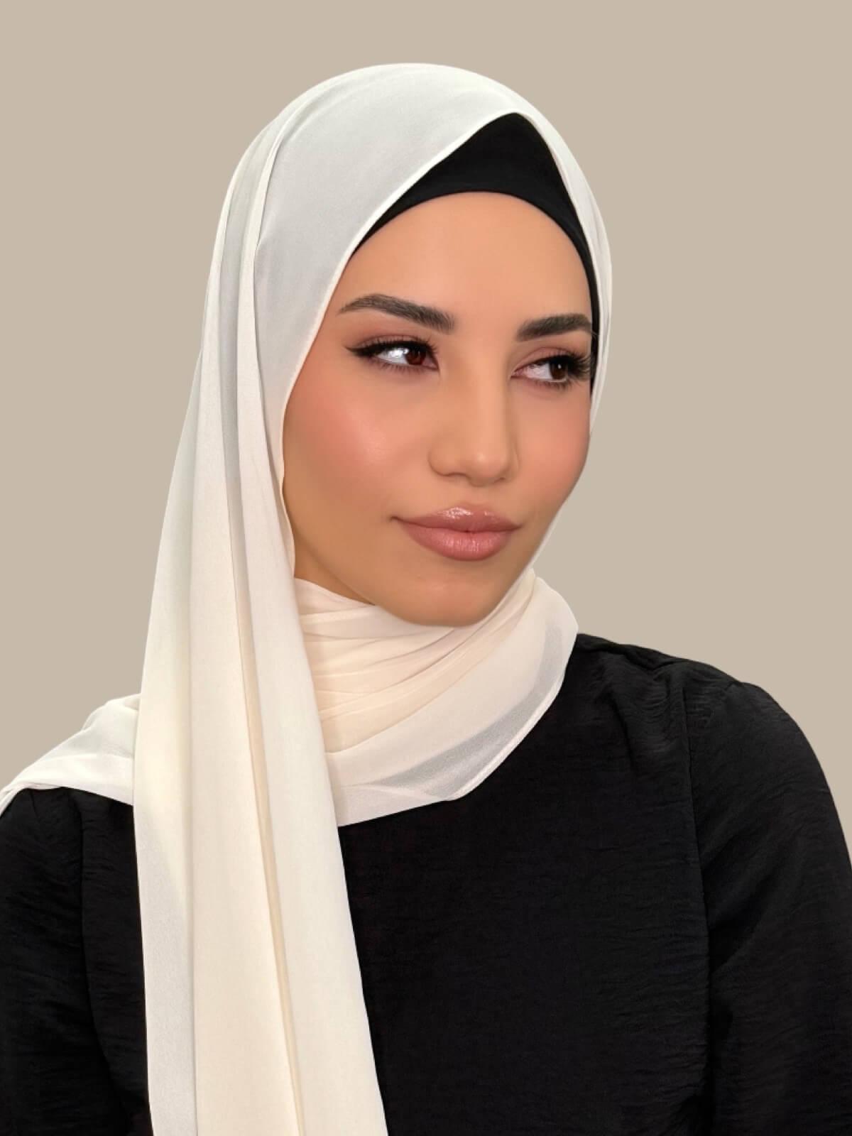 Luxury Chiffon Hijab-Buttermilk