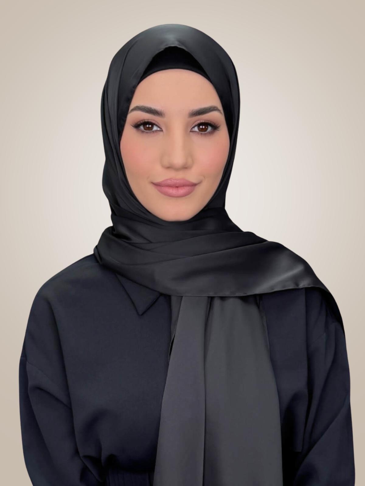 Premium Satin Hijab-Coal