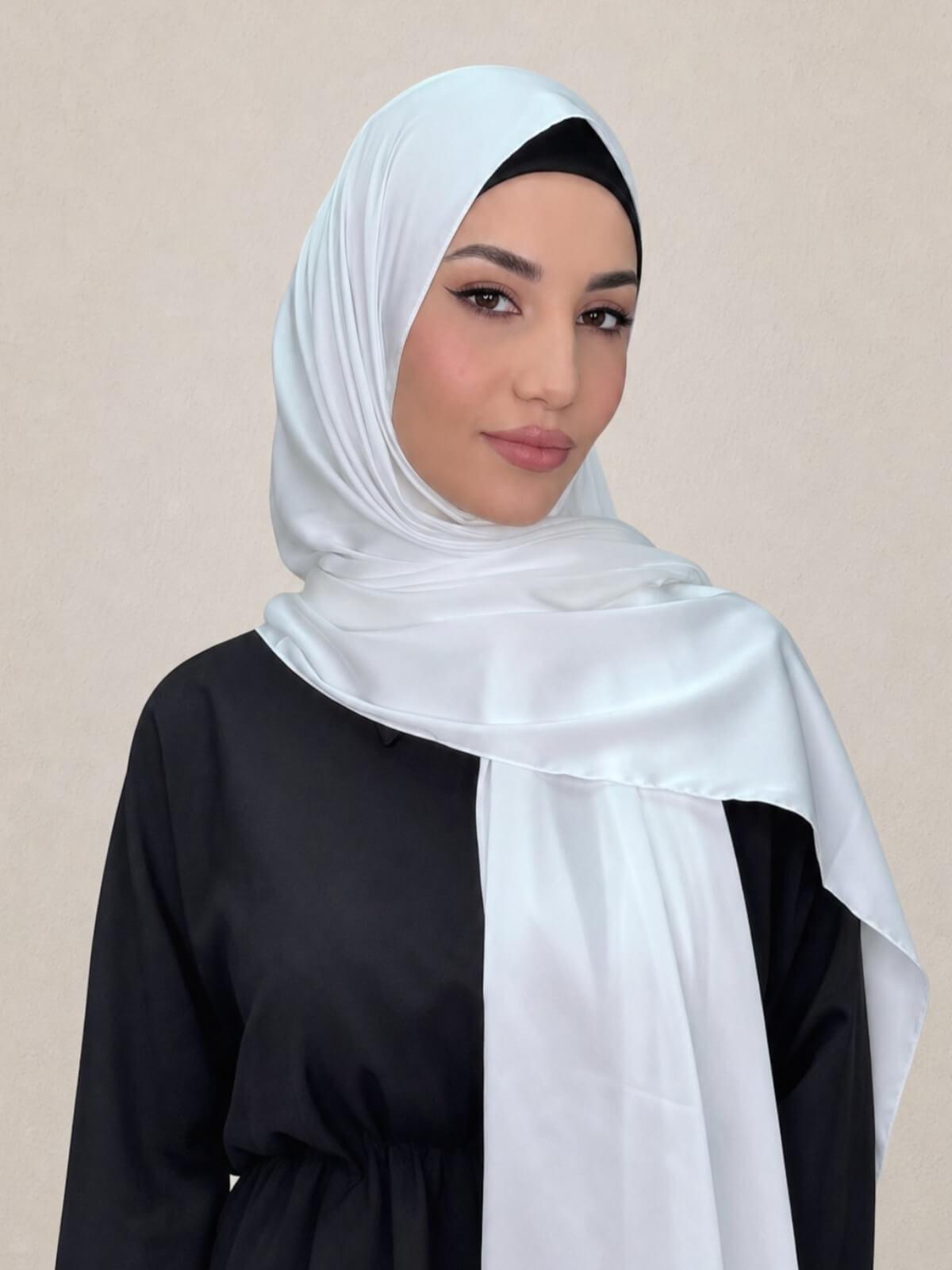 Premium Satin Hijab-Snow
