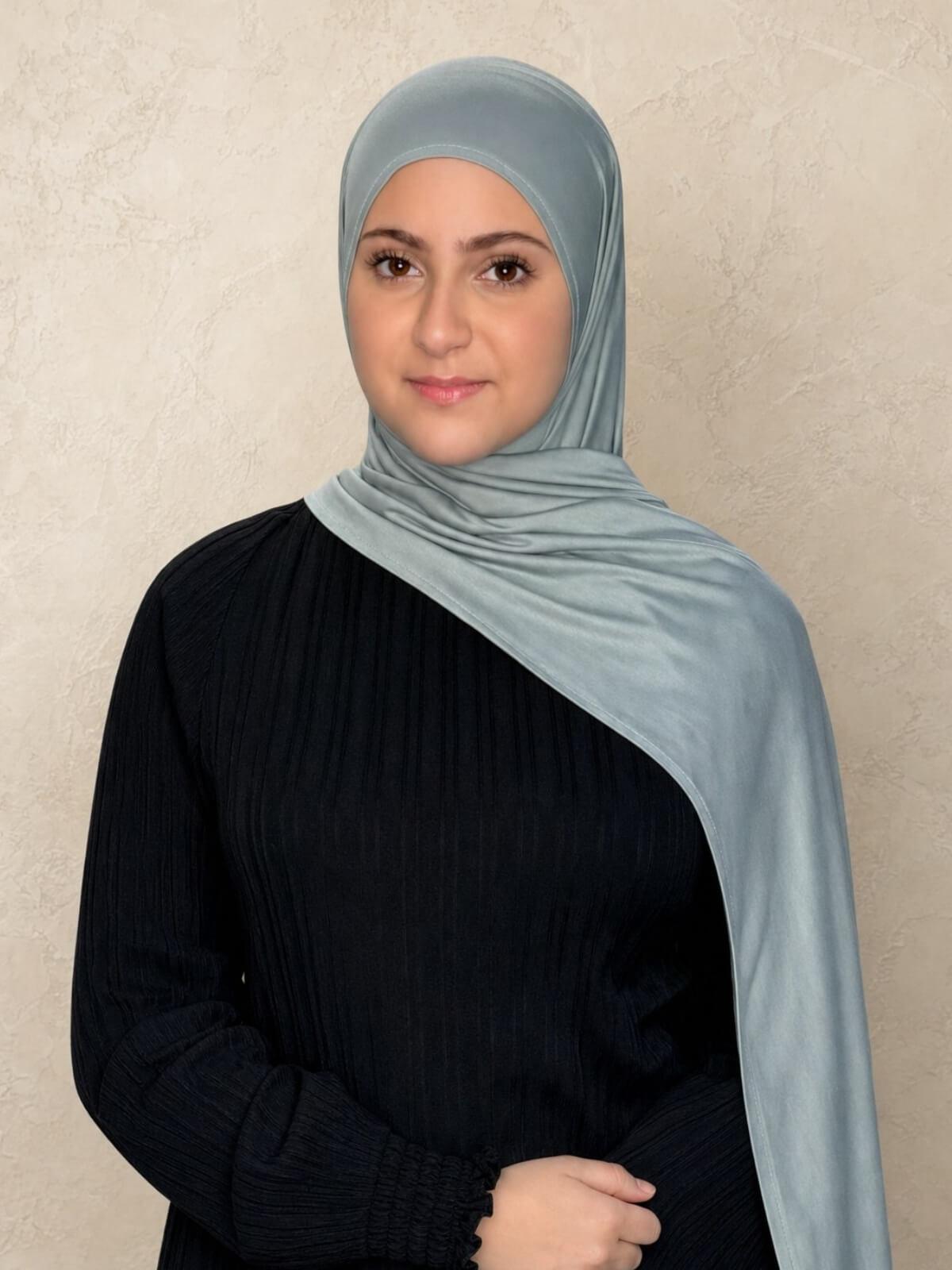 Modish Girl Pre-Sewn Jersey Hijab-Stone Green