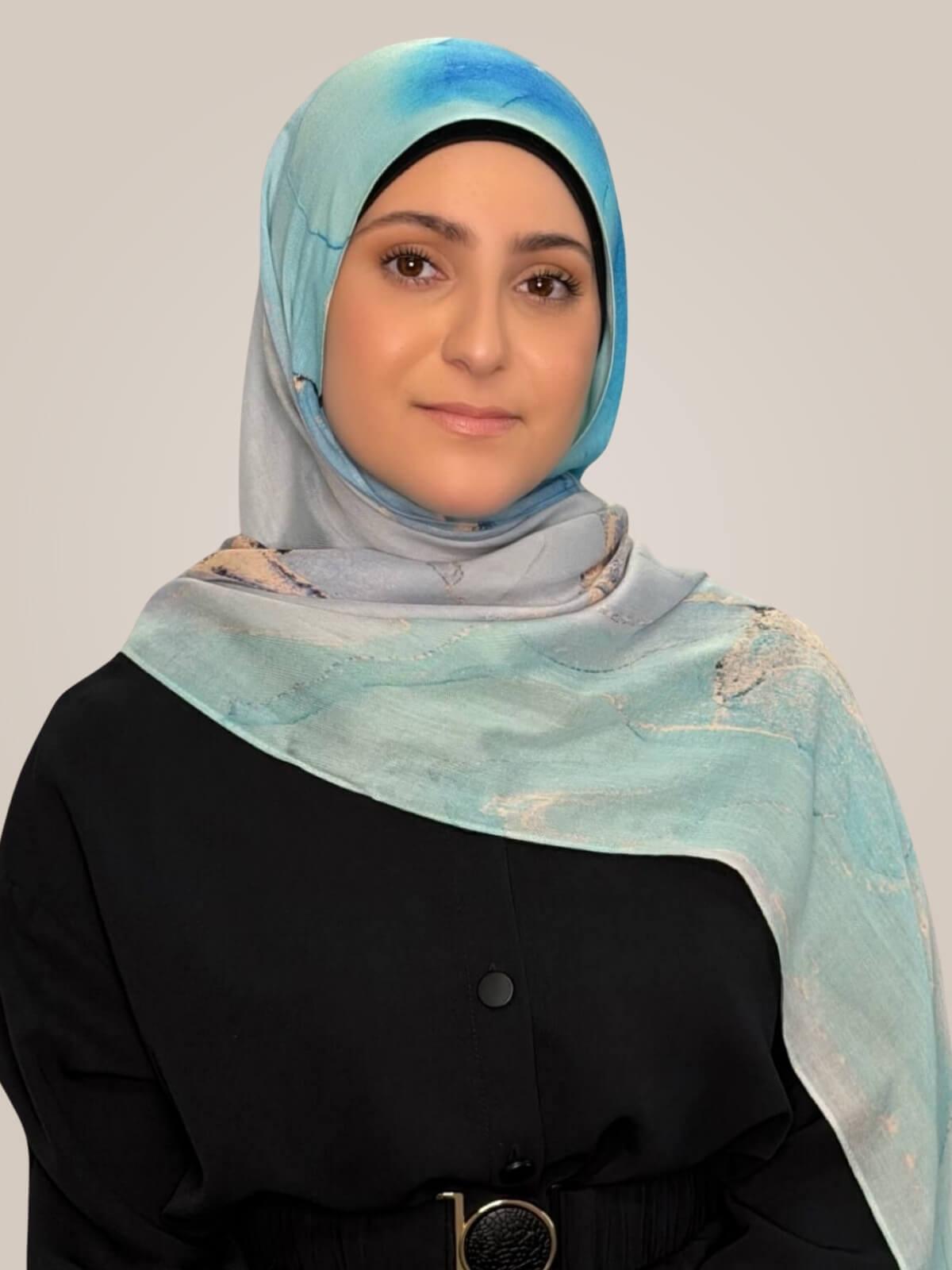 Modish Girl Print Modal Hijab-Amalfi Blue