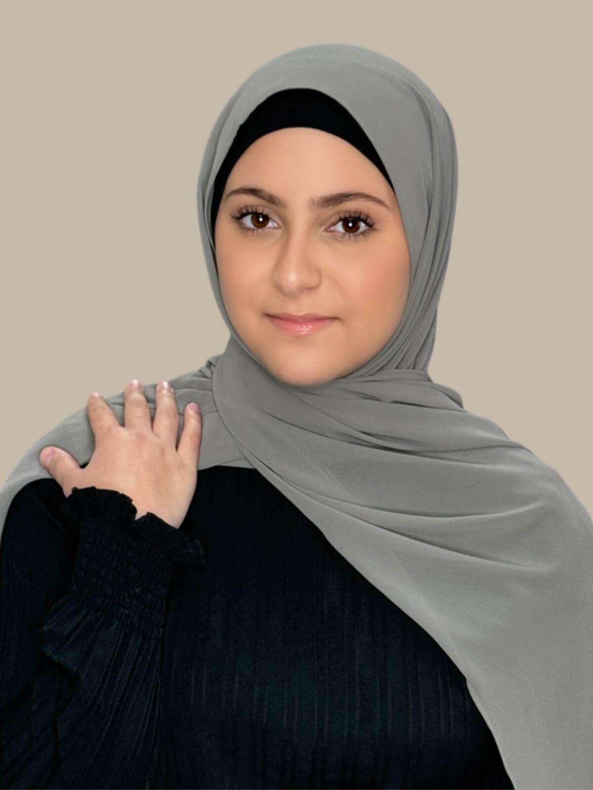 Modish Girl Luxury Chiffon Hijab-Frost Grey