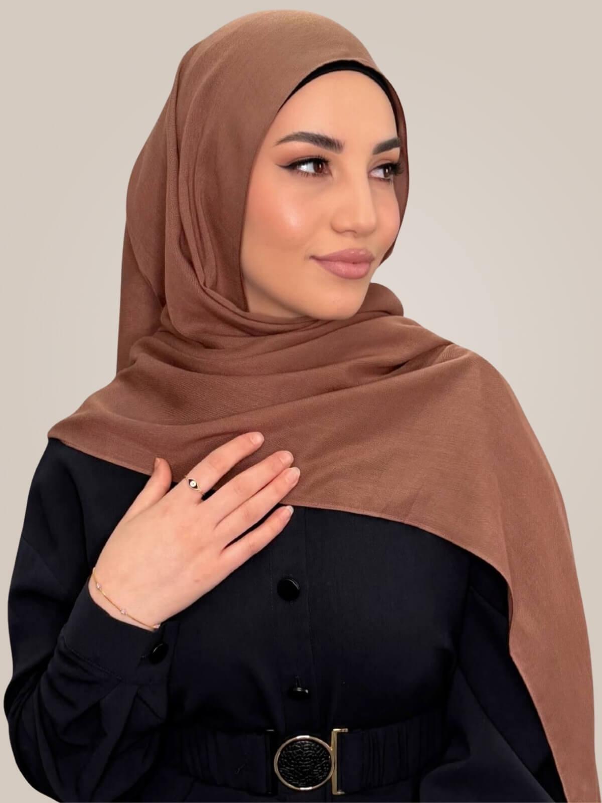Cotton Modal Hijab-Golden Walnut