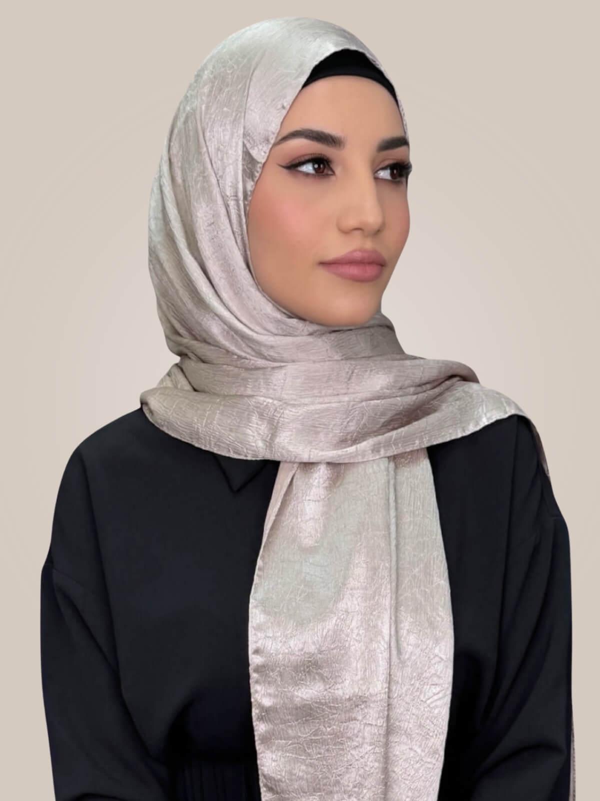 Classic Satin Hijab-Champagne