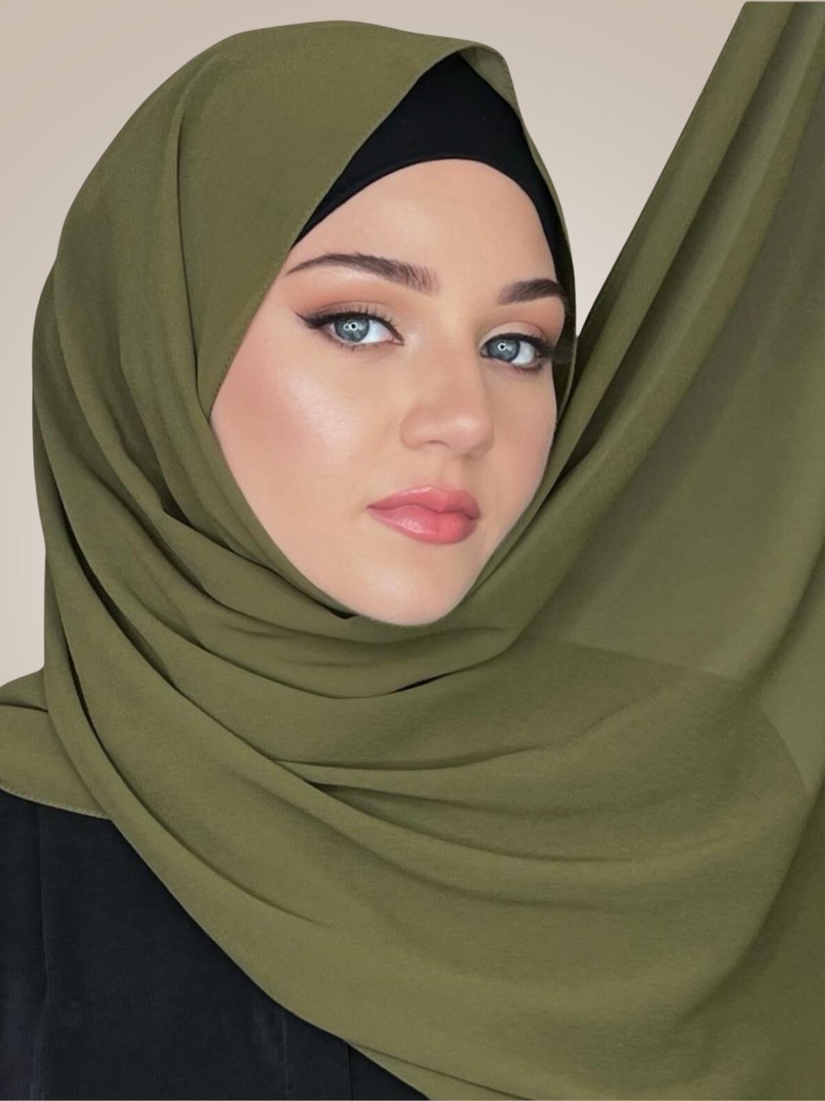 Classic Chiffon Hijab-Olive