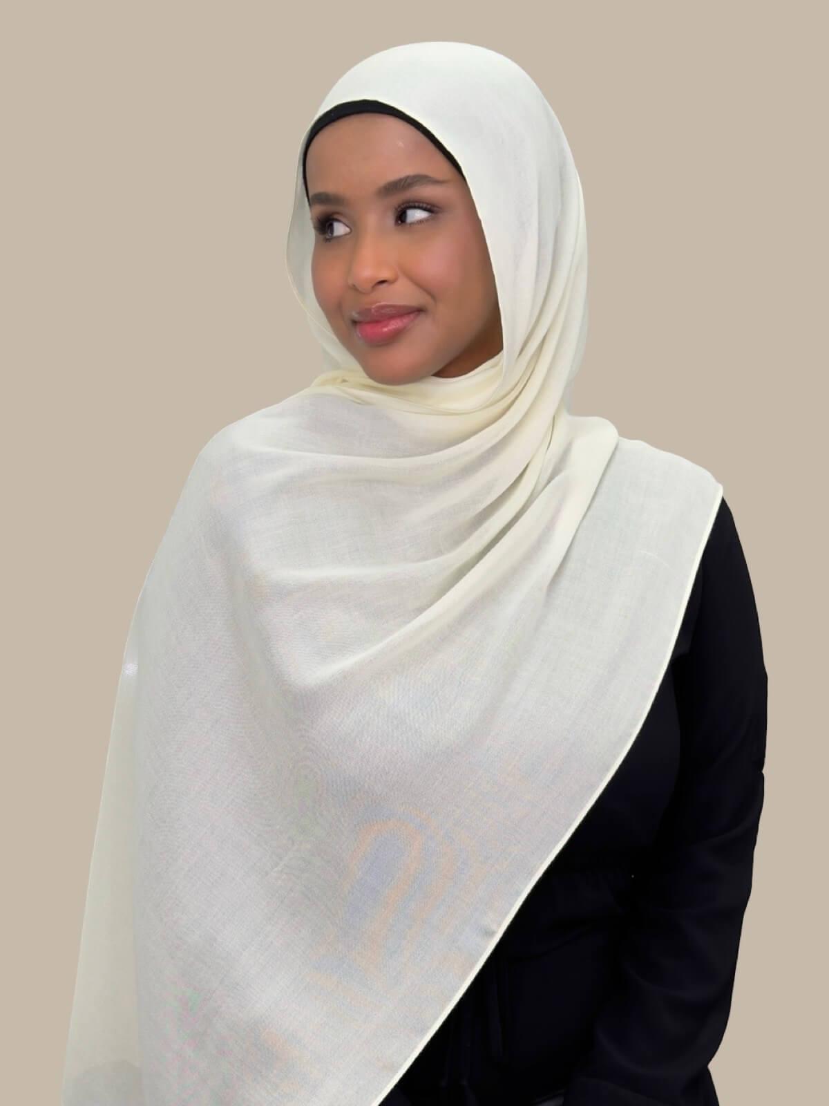 Cotton Modal Hijab-Lace