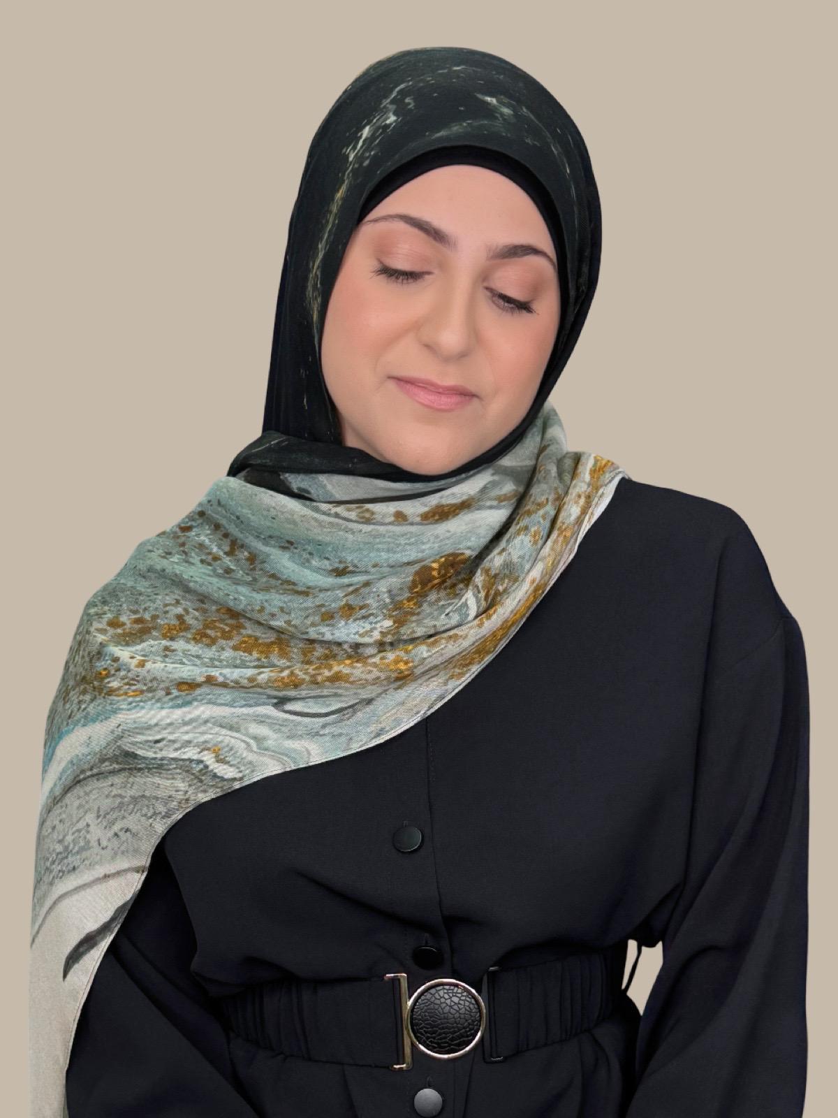 Modish Girl Print Modal Hijab-Sedona Slate
