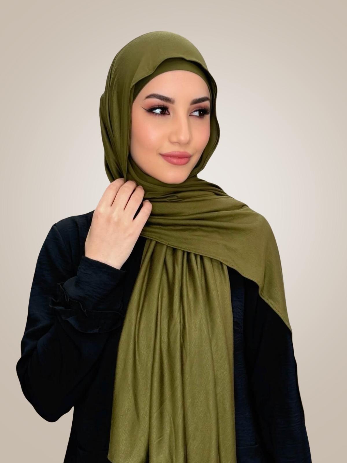 Premium Jersey Hijab-Olive Green