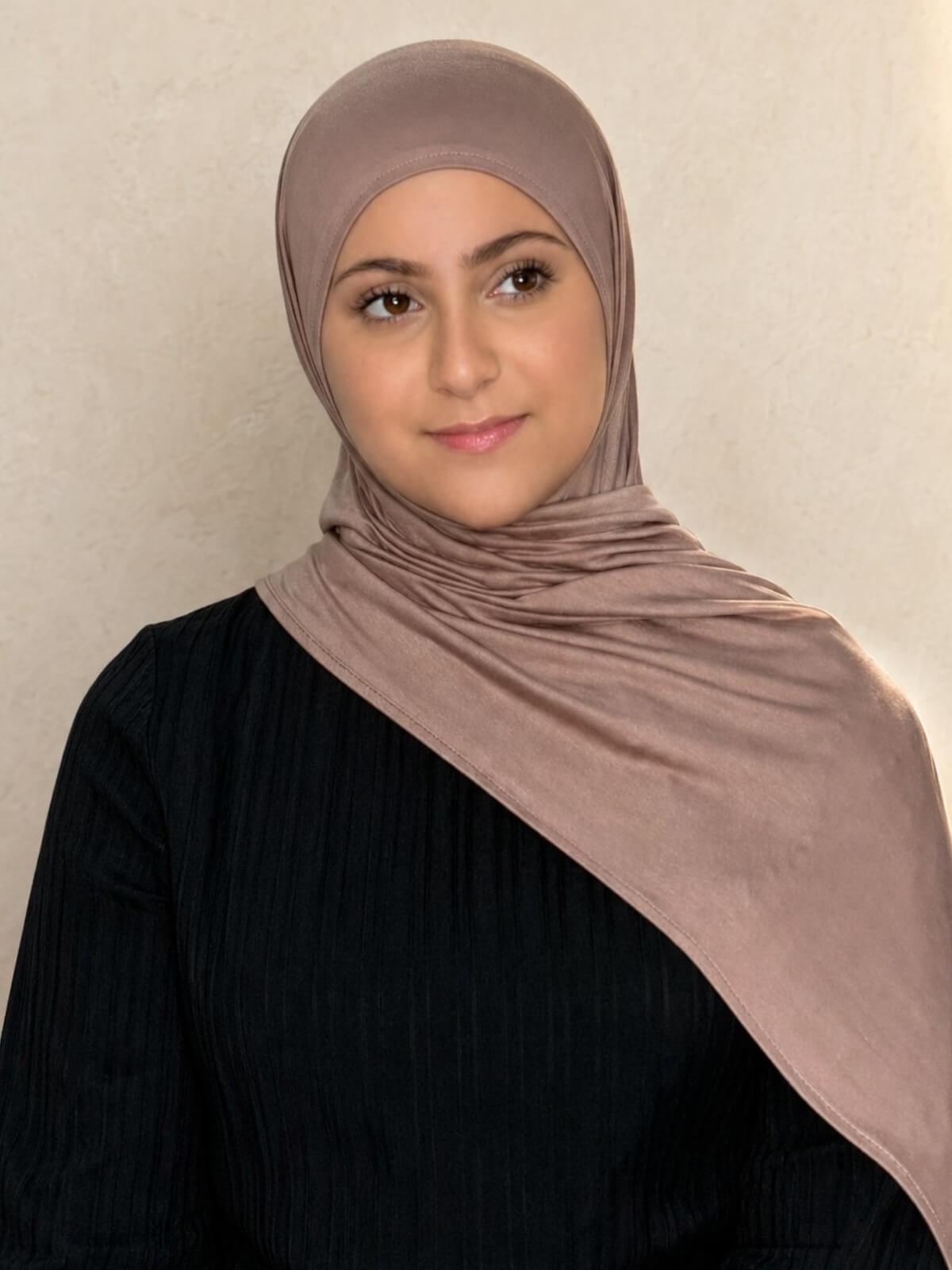 Modish Girl Pre-Sewn Jersey hijab-Pale Taupe