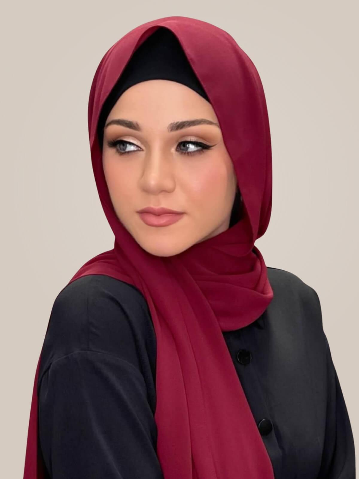 Classic Chiffon Hijab-Mahogany