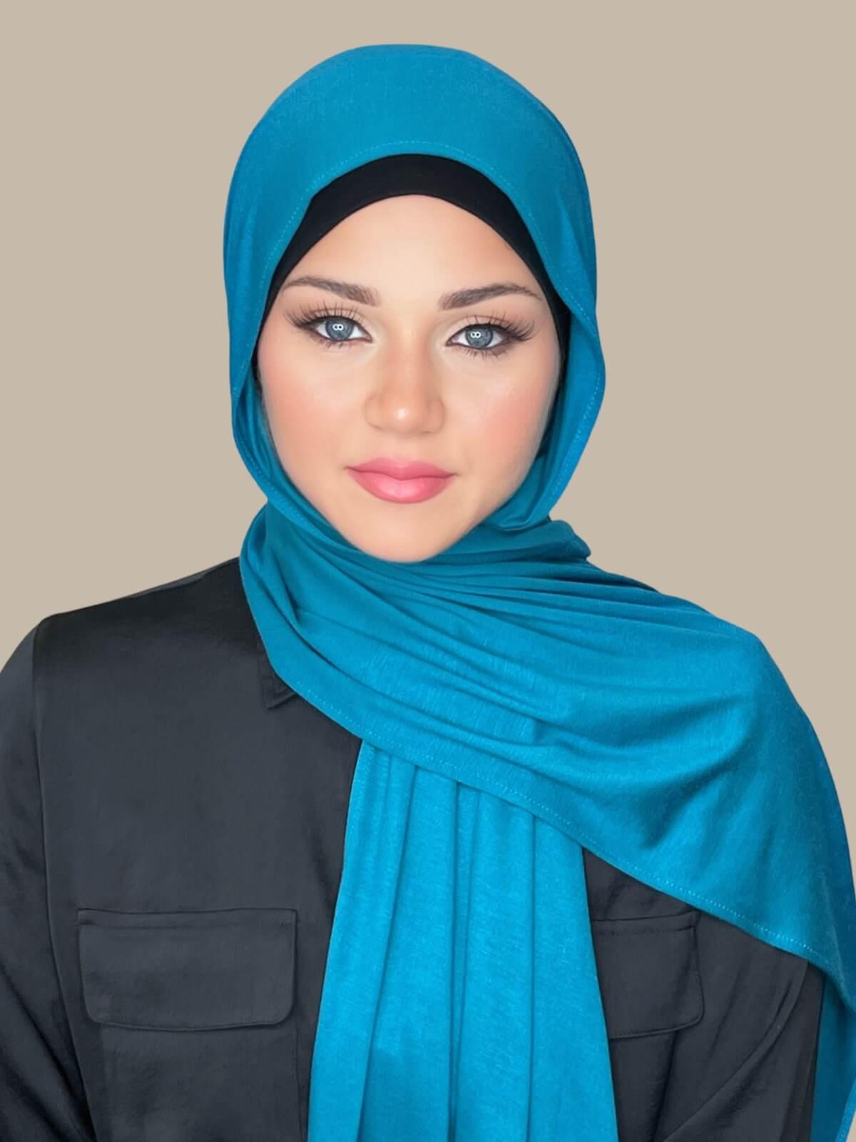 Classic Jersey Hijab-Peacock