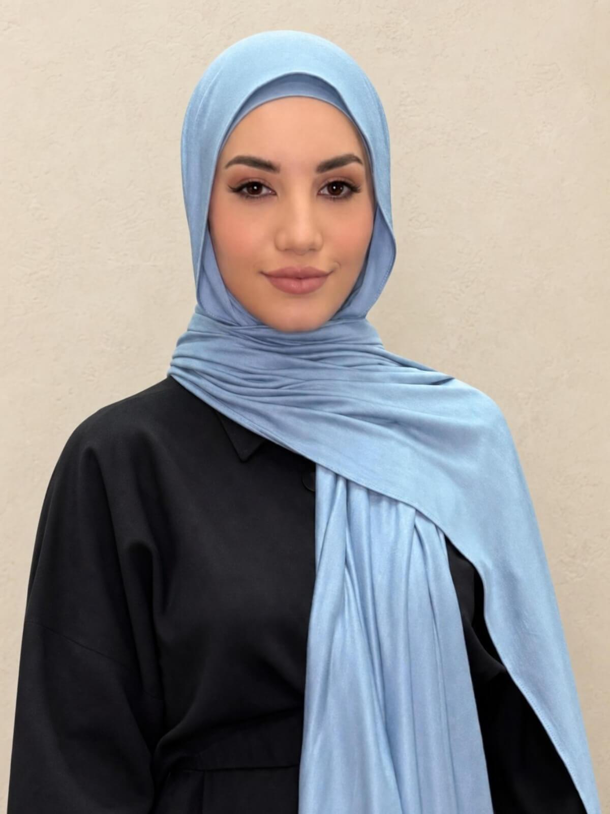Premium Jersey Hijab-Dusty Blue