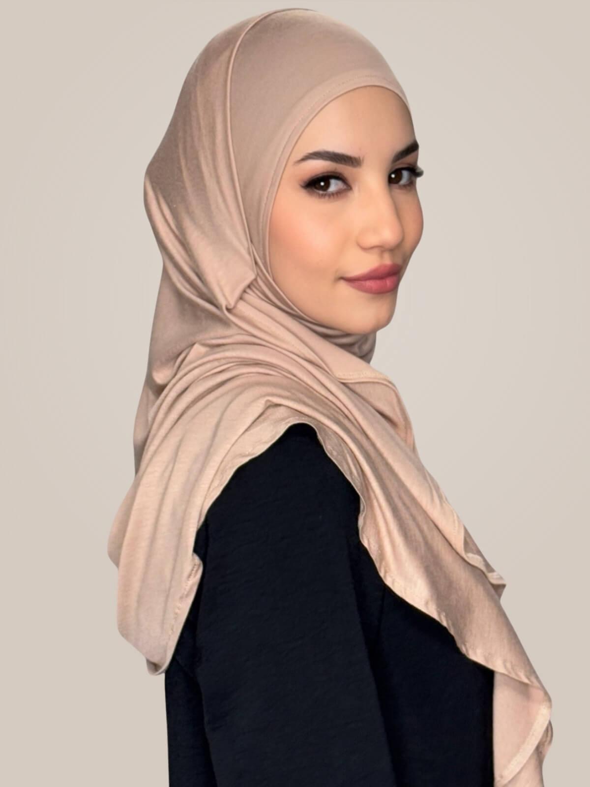 Pre-Sewn Jersey Hijab-Warm Taupe