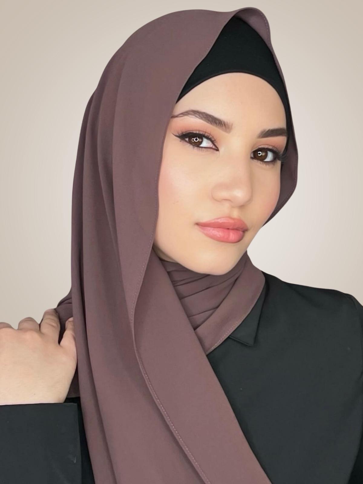 Classic Chiffon Hijab-Mocha Brown